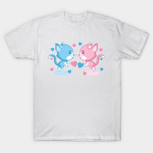 Pink and blue kittens are in love. T-Shirt